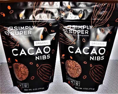 Superfoods Roasted Organic Cacao Nibs Lots Of 1 2 3 4 & 6 ( 6 Oz/170 G ) Ea.* • £11.84