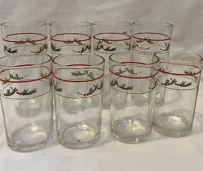 Vintage Farberware Holiday Christmas Glasses 10 Oz Tumblers And 8 Oz. Juice • $29.99