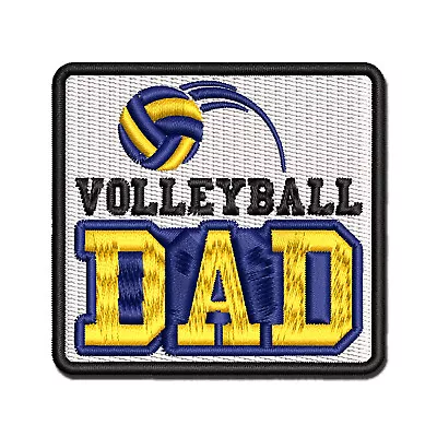 Volleyball Dad Text With Ball Multi-Color Embroidered Iron-On Patch Applique • $12.99