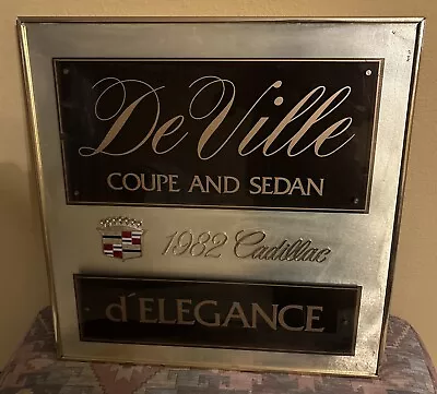 Cadillac Dealer Showroom Sign Vintage 1982 Cadillac DEVILLE D’ELEGANCE 24X24 • $249.95