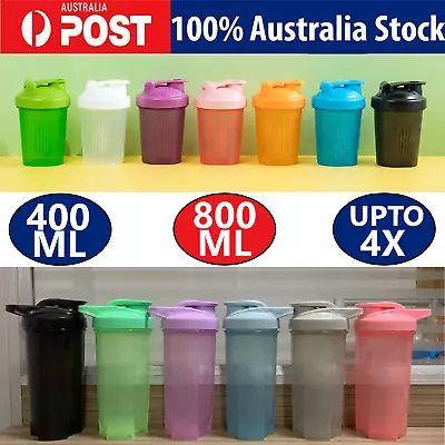 400/800ml GYM Protein Supplement Drink Blender Mixer Shaker Shake Ball Bottle 4x • $25.56