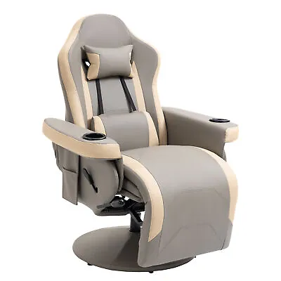 HOMCOM Manual Recliner Armchair PU Sofa Chair W/ Footrest & 135° Reclining • £149.99