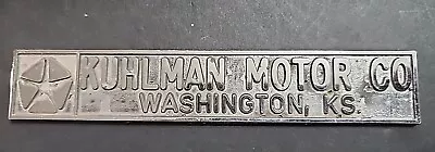 Kuhlman Motor Co--Dodge--WashingtonKs.-Metal  Dealer Emblem Car  Vintage SM6514 • $39.24