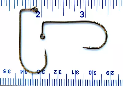 100 Matzuo 117020 Bronze Aberdeen 90 Degree Round Bend Jig Fish Hooks Size 3/0 • $12.99