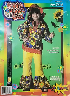 Hippie Dippie Girl's 60's 70's Costume New Flower Power Medium • $18.88