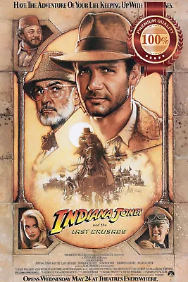 $19.95 • Buy INDIANA JONES AND THE LAST CRUSADE 1989 80s ORIGINAL CINEMA PRINT PREMIUM POSTER