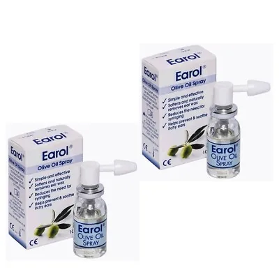 Earol Olive Oil Spray - 10ml - A Natural Remedy For Ear Wax - 2 X 10ml • £11.99