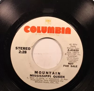 Hear! Rock Promo 45 Mountain - Mississippi Queen / Why Dontcha On Columbia • $14.99