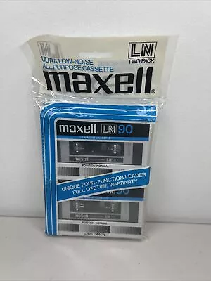 Brand New 2X Maxell LN90 LN 90 Audio Cassette Tapes NIP Sealed • $19.99