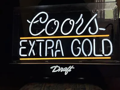 Vintage 1992 Coors Extra Gold Draft Beer Neon Hanging Sign P/UP Hillsboro NJ • $297