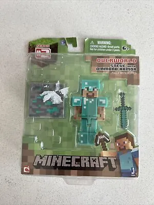 Minecraft Diamond Steve Figure Pack Articulated Armor Jazwares New Toy Gift • $18.99