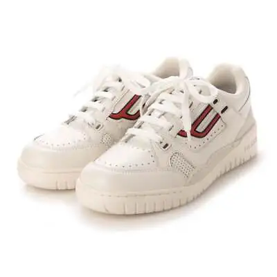 Bally Women KUBA White Rosso Leather Lamb Low Top Sneakers Shoes US 11.5 / EU 9 • $164.97