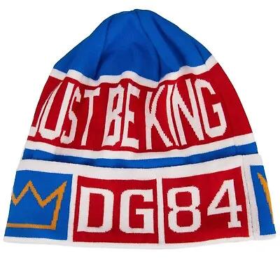 DOLCE & GABBANA DG KING Royals Logo Crown Wool Hat Beanie Red Blue White 13289 • £216