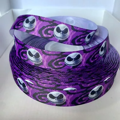 Yard Disney Jack Skellington Nightmare Before Christmas Halloween Skull  Ribbon  • £1.10