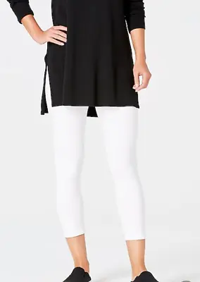J.Jill Women Pima Capri Leggings Active Wear Size Small White Stretch Crop • $24.99
