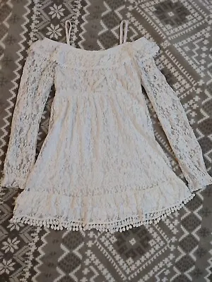 Liz Lisa White Dress Off Shoulder Lace Kawaii Coquette Lolita Japanese Brand • £40