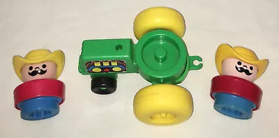 Vintage Fisher Price Chunky Little People Lot Farmers Tractor • $11.99