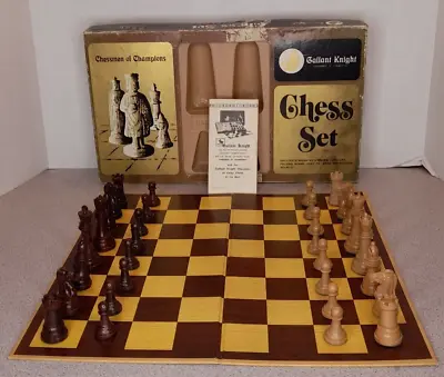 Vintage ARRCO Gallant Knight CHESS SET WEIGHTED FELTED 3 7/8  Champions • $27.95