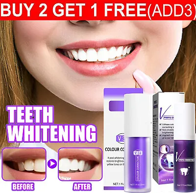 $11.79 • Buy Hismile V34 Whitening Toothpaste Colour Corrector Teeth Stain Removal Gel Purple