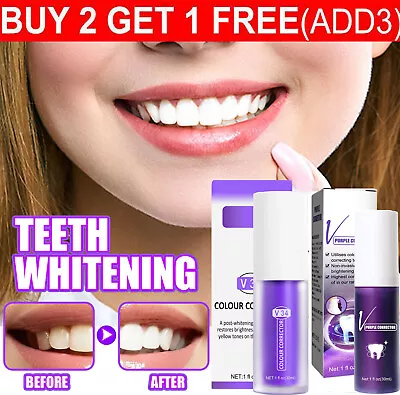 Hismile V34 Whitening Toothpaste Colour Corrector Teeth Stain Removal Gel Purple • $10.31