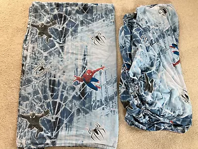 Vintage Spiderman Sheet Set FULL Fitted & Flat By Franco Double Bedding Venom • $19.99