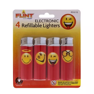 £2.89 • Buy 4 X Electronic Lighters Refillable Gas Child Safety Adjustable Flame