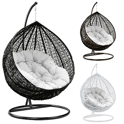 Rattan Hanging Egg Chair Garden Swing Chairs Outdoor With Cushion Indoor Patio  • £99.99