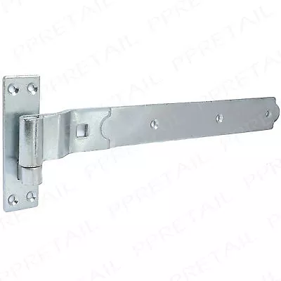 4 X HEAVY DUTY Galvanised Cranked Hook & Band Hinges 400mm/16  Offset Gate Post • £21.14