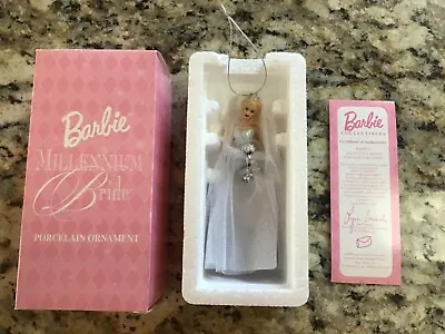 Vtg 2000 Avon Barbie Millennium Bride Porcelain Doll Ornament Caucasian - Nib • $12.50