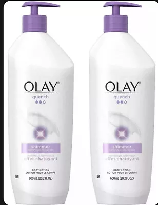 2 X Olay Quench SHIMMER Body Lotion Luminous Minerals Pump 20.2oz Jumbo Size • $189