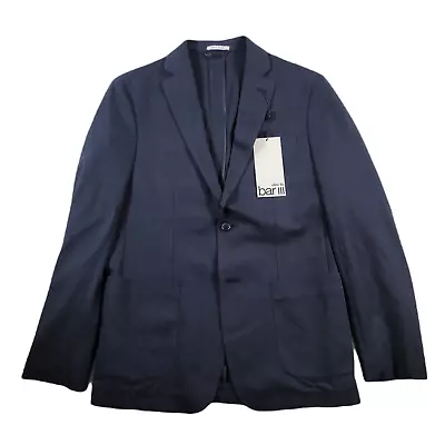 Bar III Slim-Fit Navy Blazer Mens 38R 38 Blue Lightweight Cotton Knit $295 • $54.49