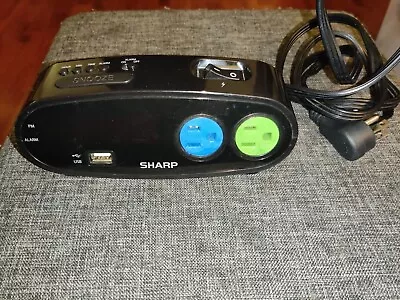 Sharp Digital Alarm Clock SPC136 Multi With USB & 2 AC Electric Outlets TESTED • $12.99