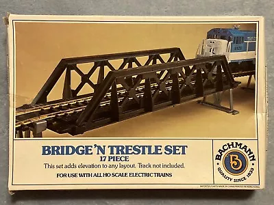 Bachmann HO Railroad 17 Pc Bridge'n Trestle Set 46-1225 Model RR New Old Stock • $10