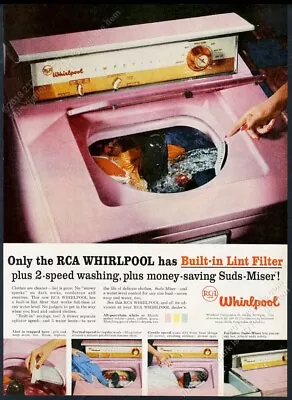 1957 Whirlpool Imperial Pink Washer Washing Machine Photo Vintage Print Ad • $9.99