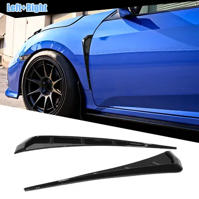 2x Black Car Exterior Side Fender Vent Air Wing Cover Trim Universal Accessories • $25.56