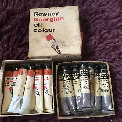 Vintage 20 X Rowney Georgian Artist Oil Paint Tubes Red & Black • £6.99