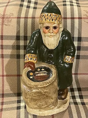 Vaillancourt Folk Art 1989 Santa W/Bag Of Toys #687 - Excellent Condition! • $199.95