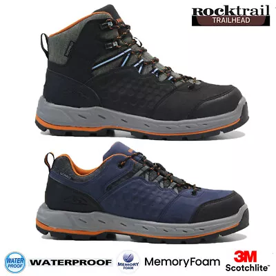 Mens Waterproof Walking Hiking Boots Memory Foam Running Ankle Trainers Shoes • £13.95