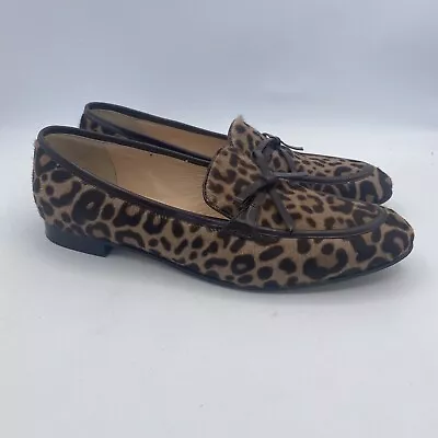 J Crew Collection Leopard Calf Hair Animal Print Loafers Womens Size 8 (13) • $34