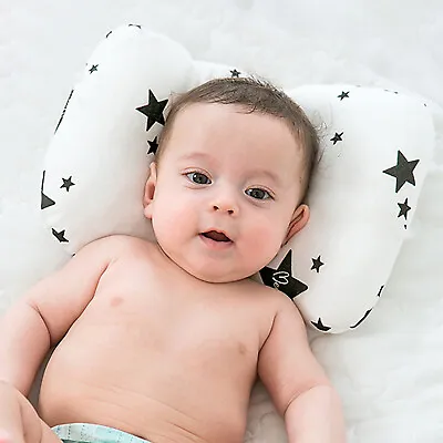 £5.99 • Buy Cotton Soft Newborn Baby Prevent Flat Head Anti Roll Infant Pillow Positioner ~
