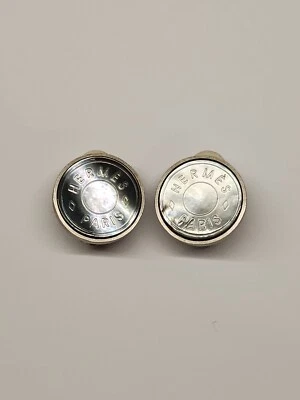 $200 • Buy Hermes Sellier Shell Round Clip On Earrings