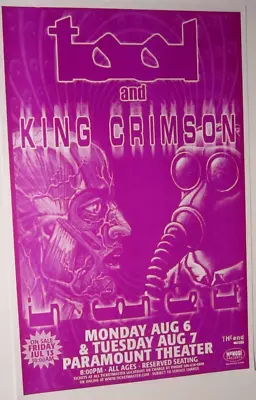 TOOL King Crimson Original 2001 Concert Poster Maynard James Keenan Perfect • $250