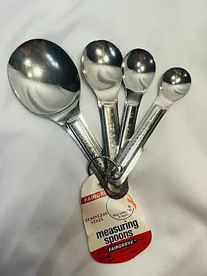 Vintage Measuring Spoons With Ring Nesting Oval US Standard Stainless Steel • $9.86