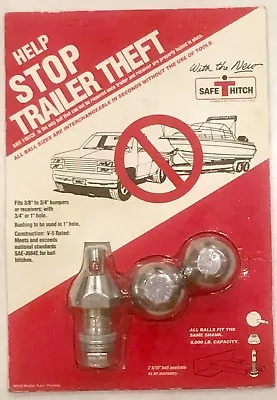 SAFE-T-HITCH Anti Theft Trailer Ball Hitch Fits 2 & 1 7/8  Fits 3/4  & 1  Shank • $34.95