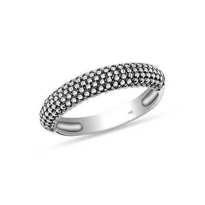 925 Sterling Silver Antique Caviar Beads Stackable Ring For Women Teen And Girls • $23.99