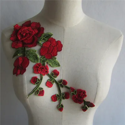 Sequins Lace Collar Trim Flower Embroidery Neckline Sewing Applique Patch Fabric • £3.59
