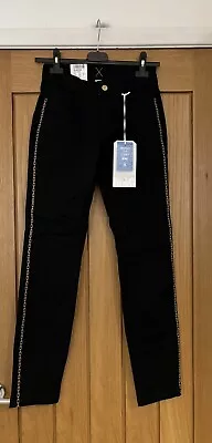 New W/T Ladies Mac Dream Chic Black Chain Design Slim Jeans Size 14 Rrp £109 • £29.99