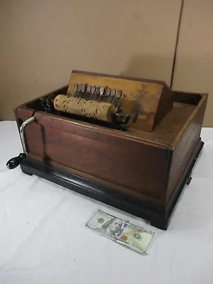 Antique Hand Crank Concert Roller Organ Wooden Music Box With Cob WORKING • $281.99