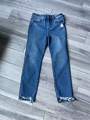 Sam Edelman Ripped Hem High Rise Stiletto Straight Jeans Kamella Size 28/6 • $11.50