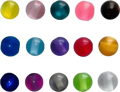 Cat's Eye Round Resin Beads 6mm 8mm / 50pcs 12mm/20pcs In Various Colours • £2.49